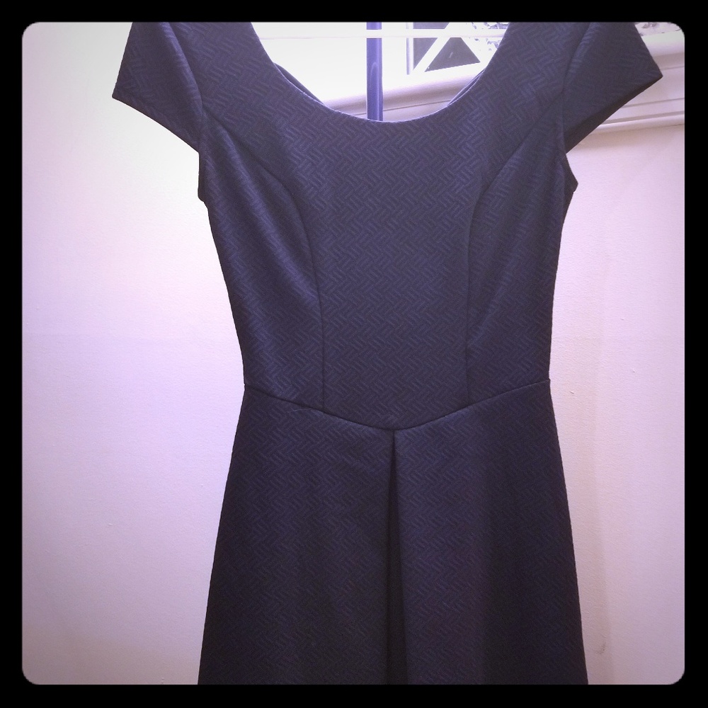 Navy blue skater dress with cut out back